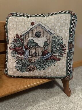 Debbie Mumm Cardinals at Bird House Decorative Throw Pillow